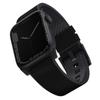 Uniq Straden Strap Apple Watch Series 1/2/3/4/5/6/7/8/9/10/Se/Se2/Ultra/Ultra 2 42/44/45/49Mm. Leather Hybrid Strap Black/Black