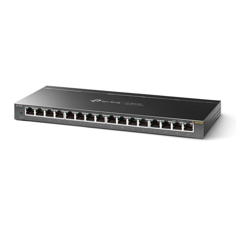 Tp-Link 16 Port Gigabit Switch - Non-Manageable Pro - Plug & Play - Tecnologia Verde-TL-SG116E