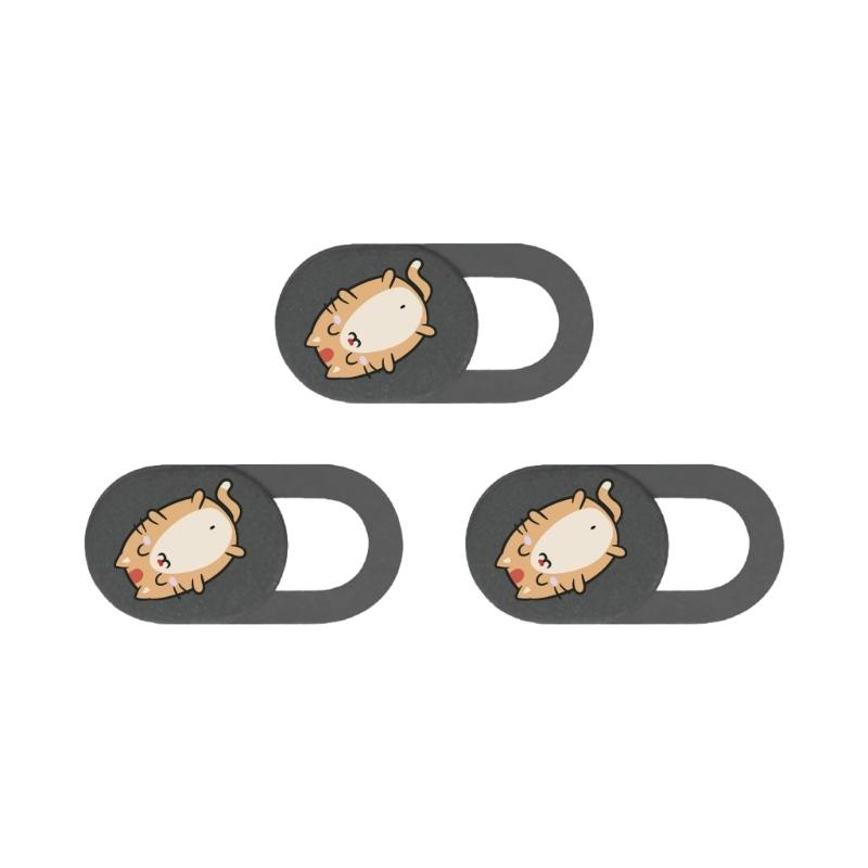 3 шт. Мультяшный котенок Защитная крышка для камеры Защитная крышка для веб-камеры Сдвижная Универсальная Защитная крышка для камеры телефона Защитите свою безопасность