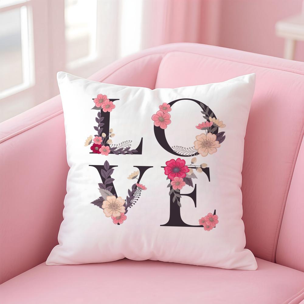Creative Love Pattern Romantic Modern Art Cushion Cover Pillow Case Soft Skin Friendly Fabric  Concealed Zipper