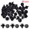 50Pcs/Set 8Mm Hole Plastic Rivets Fastener Push Clips Black For Car Auto Fender