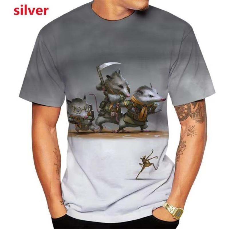 Милые футболки с рисунком мышей, летние модные футболки с коротким рукавом для мужчин, футболки с принтом 3D животных и крыс, повседневные свободные футболки Harajuku