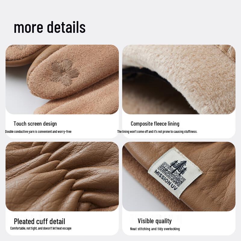 МИССИЯ Женские кожаные перчатки с УФ-защитой и сенсорным экраном