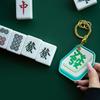 Chinese Style Mahjong Entrance Guard Card Cover Traditional Green Dragon Keychain  Couple