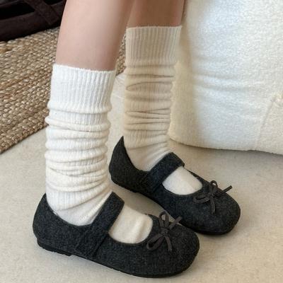 Осенняя шерстяная ткань Женские туфли-балетки Обувь Женская Удобная Уличная Теплая Хлопковая Меховая Обувь