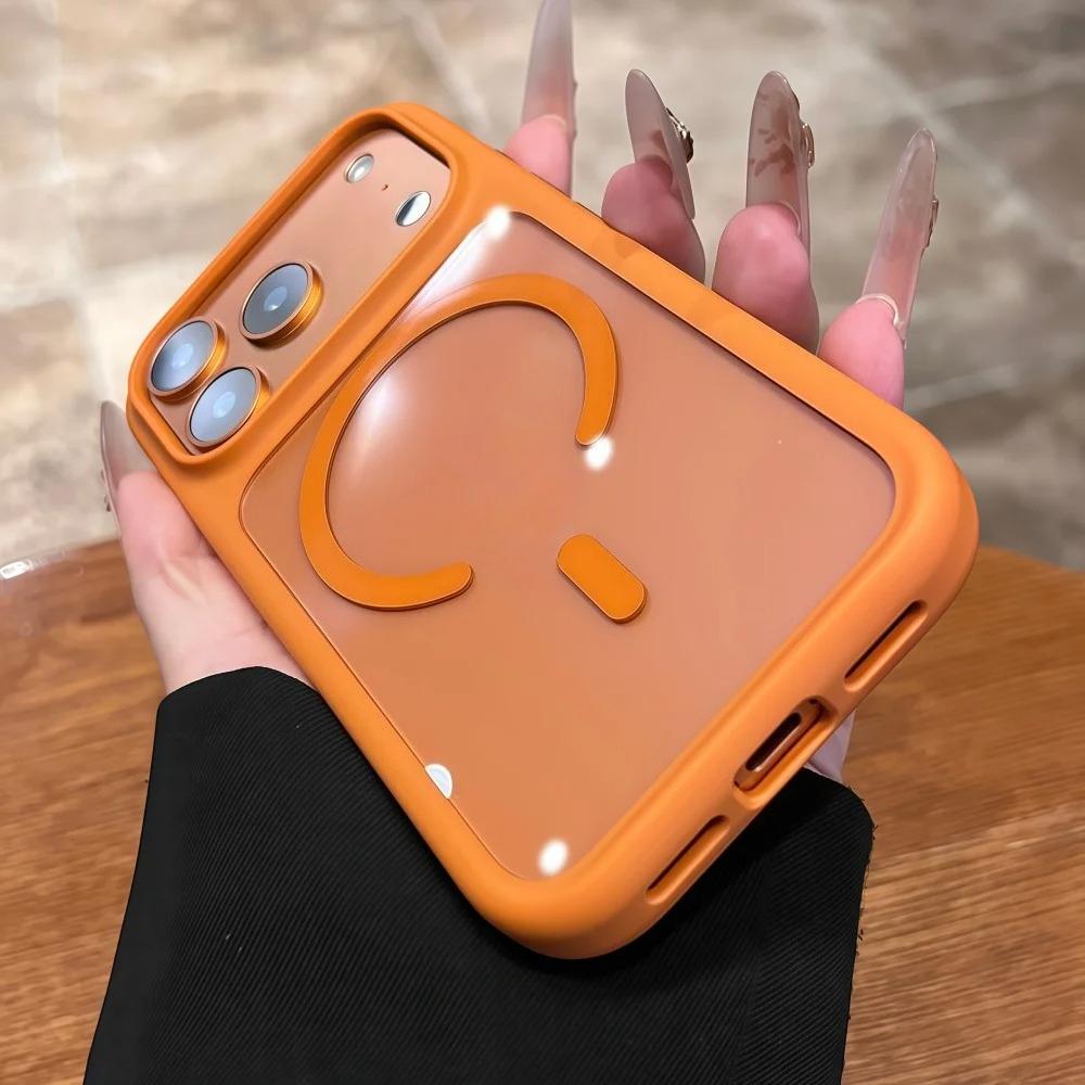 Crystal Matte Clear Magnetic For Magsafe Phone Case For iPhone 17 Pro Max 17 Air Wireless Charge Hybrid Bumper Shockproof Cover
