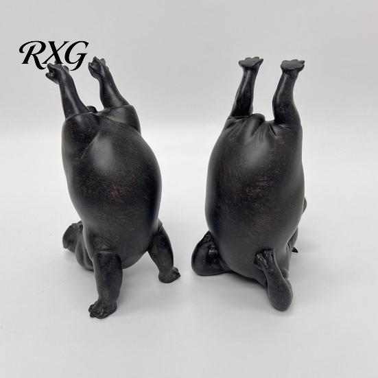 Creative Desk Accessories Clumsy Hippo Bookends, Funny Heavy Resin Acrobatic Bookend Holders, Notebook Stand Animal Themed Home Decor for Farmhouse