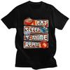 Футболка для мужчин Eat Sleep Anime Repeat, 100% хлопок, повседневная, свободный крой