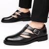 2025 New Roman Casual Sandals for Men Soft Leather Non-slip Outwear Leather Sandals Summer New Buckle Designer Shoes Male