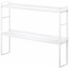 Tower 2-Tier Kitchen Rack for Behind the Stove, Yamazaki Industries, White, Stylish Kitchen Rack, Slim Storage Shelf for Around the Stove, Spice Rack,