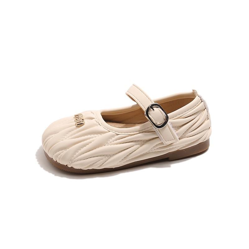 Весна 2026 Девочки Балетки Принцессы: Туфли на пряжке из мягкой кожи - Модные и повседневные