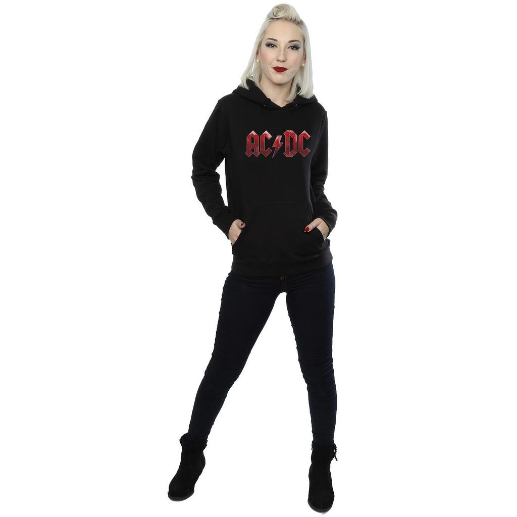 AC/DC Womens/Ladies Red Ice Logo Hoodie