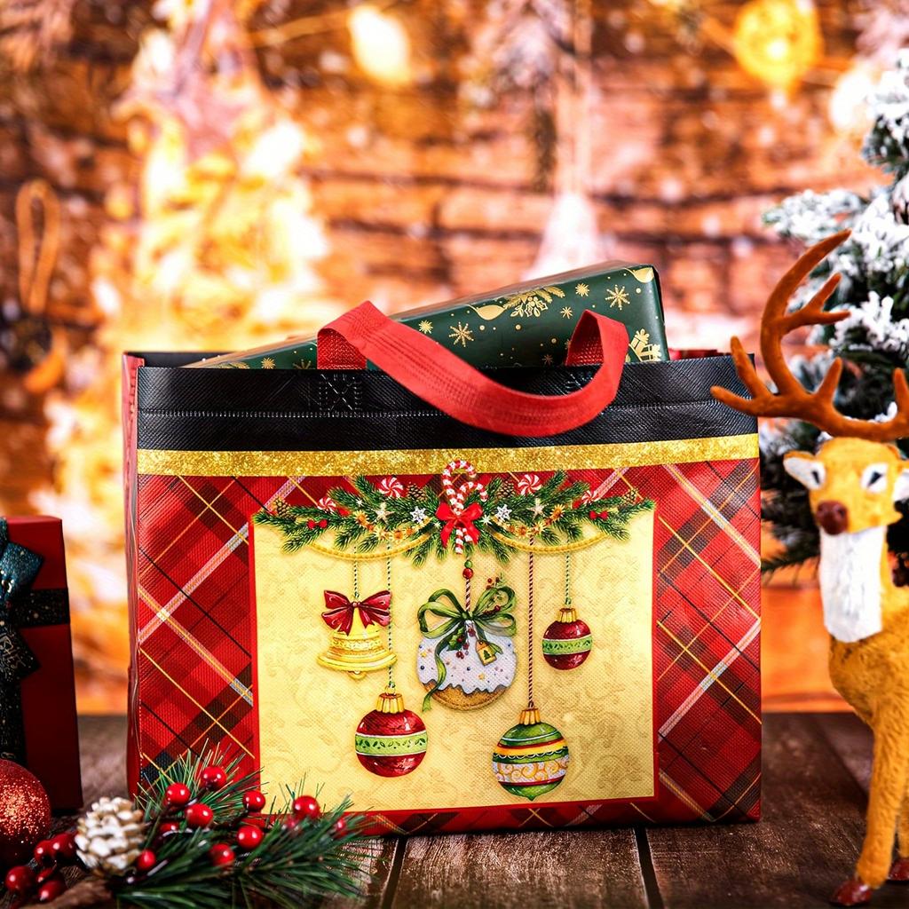 8/12/16pcs Large Christmas Gift Bags, Christmas Tote Bags with Handles, Reusable Non-woven Christmas Shopping Bags