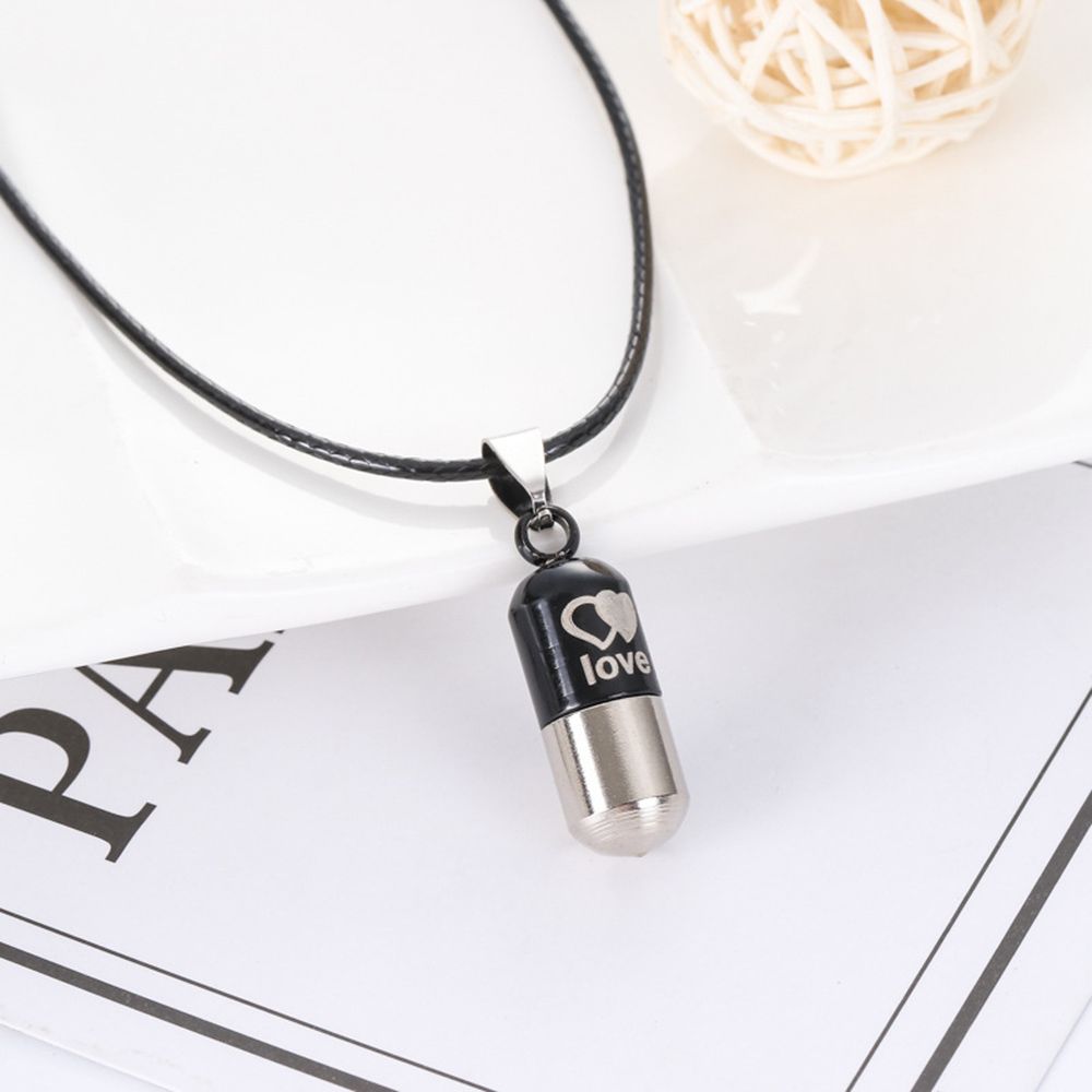 Ювелирные изделия кожаная цепочка флакон духов LOVE капсула ожерелье мини футляр для таблеток кулон в виде бутылки желаний