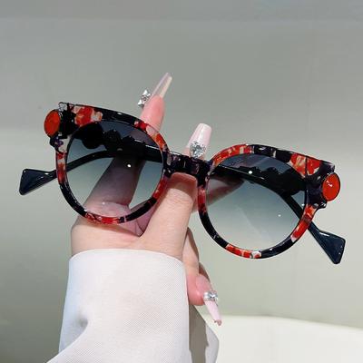 Модные Солнцезащитные Очки Кошачий Глаз Женские Мужские Винтажные Панк Люксовый Бренд Дизайнерские Круглые Линзы Солнцезащитные Очки UV400 Для Улицы Путешествий