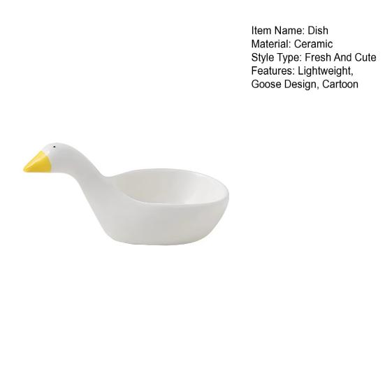 Керамический набор соусниц "Гусь" Милые рельефные тарелочки для соевого соуса и приправ для суши, пельменей и хот-пота Элегантный домашний декор Практичные миски для соусов