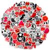 100 Small Size 4cm Red and Black Mixed Match VSCO Stickers Small Fresh Ins Style Series