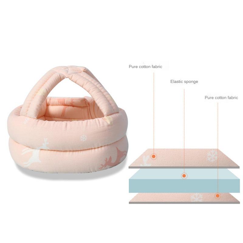 Infant Toddler Baby Cartoon Safety Helmet Kids Head Protection Hat for Learn Walking Crawling Children Protective Headgear