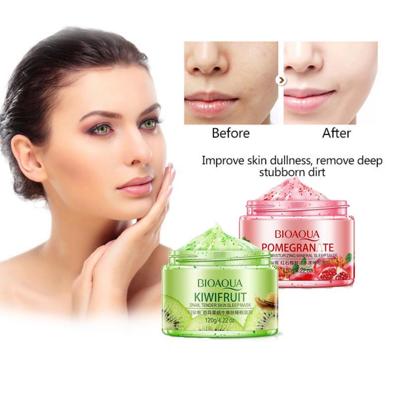 Крем-маска для сна, не смываемый гранат, киви, фрукты, улитка, успокаивающий гель, ночной крем
