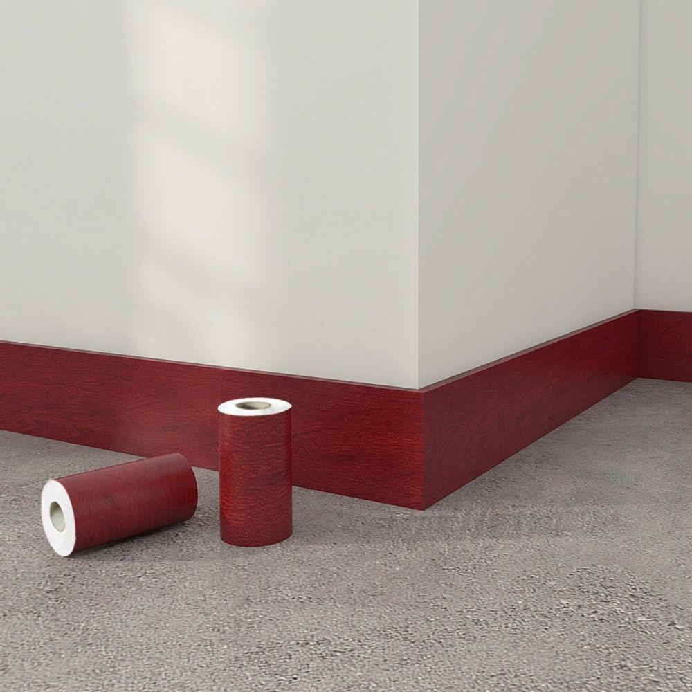 Thicken Floor Sticker Patches 10cmx10m Wall Border Sticker Wood Grain Tape Living Room Corner