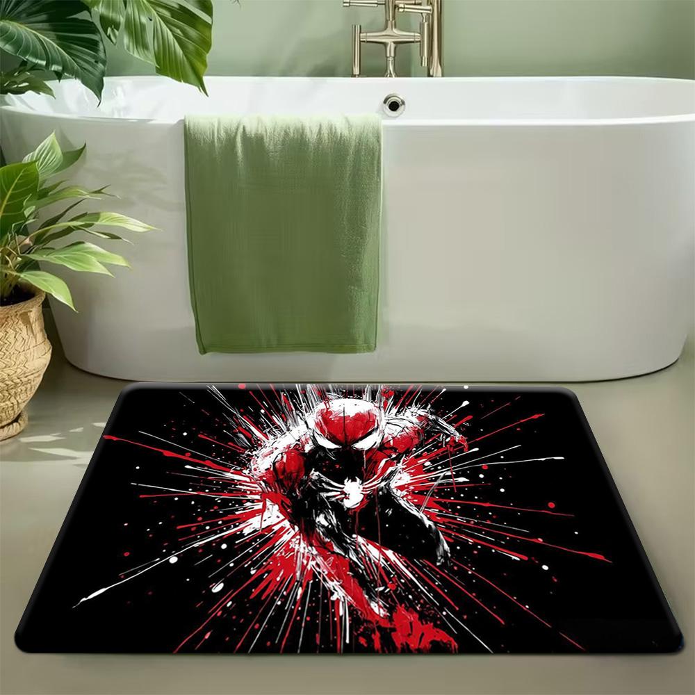 1pc Floor Mat, Designed with Superhero & Classic  Heroes Theme, Multiple Sizes, Suitable for Living Room, Bathroom, Kitchen, H