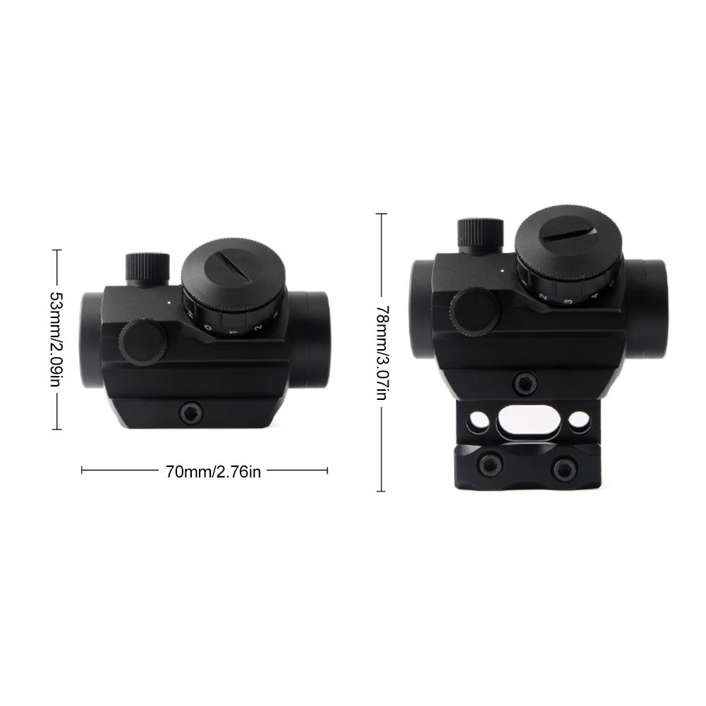1 Set Red Dot Sight with 2 MOA and 9 Brightness Settings Shockproof Aluminum Body Coated Lens Reflex Sight with 20mm Rail