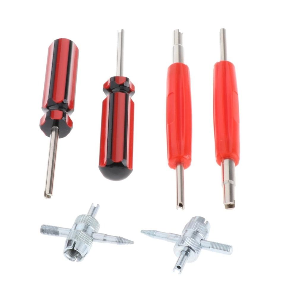 6 шт. Многофункциональный инструмент для снятия сердечника клапана Инструмент для ремонта шин Для автомобилей Грузовиков Мотоциклов Велосипедов