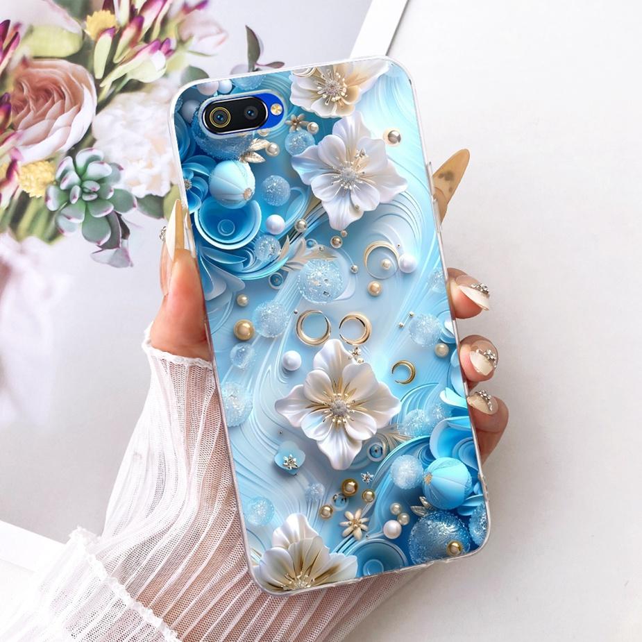 For Oppo A1k Case CPH1923 Luxury Flowers Butterfly Painted Cover Soft Silicone Case For Realme C2 RMX1941 OppoA1k RealmeC2 Shell