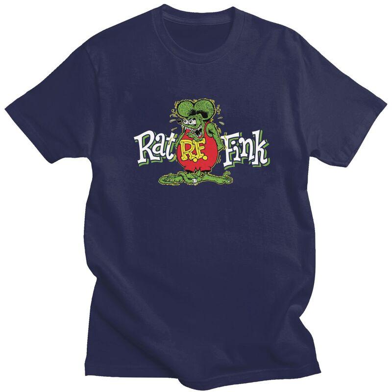 Мужские футболки на заказ с рисунками из аниме и мультфильмов, Rat Fink. Хлопковые футболки с коротким рукавом, повседневные.