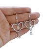 Punk Gothic Heart Earrings For Women Fashion Korean Jewelry Gifts Accessories Star Thorn Heart Colored Crystal Pendant Ear Hooks