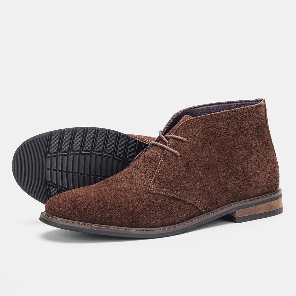 Модные мужские кожаные ботинки из коровьей кожи со шнуровкой, однотонные мужские ботинки для верховой езды, мужские ботинки