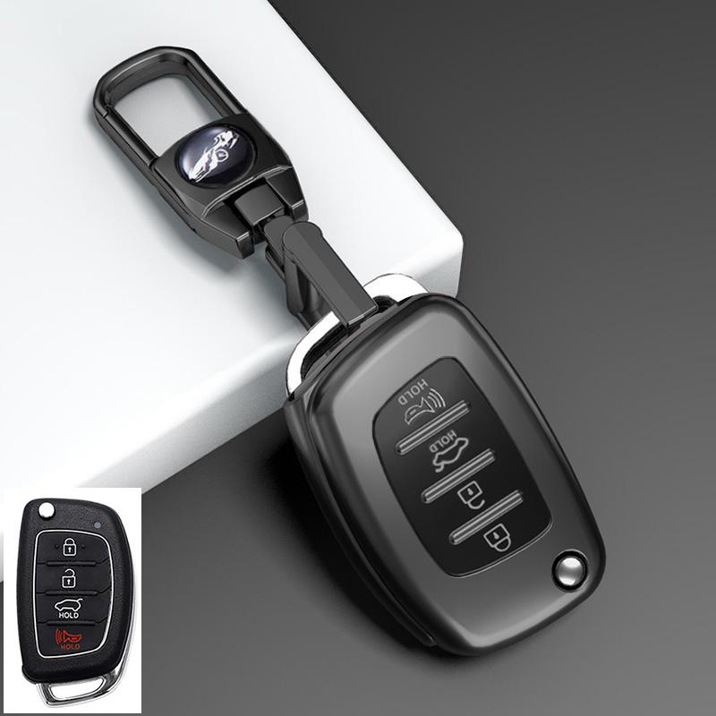 4 Bottons Filp Car Key Case Fob Cover Shell For Hyundai Santa Fe Sonata Tucson I40 Ix45 2013 2014