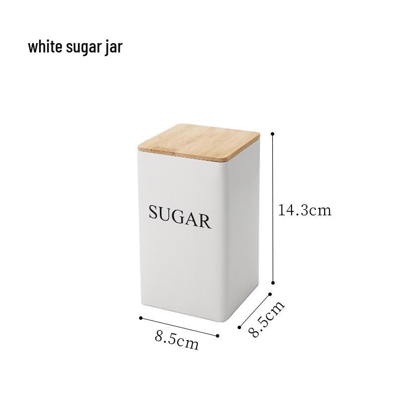 Минималистичная бамбуковая крышка, кованая железная банка для чая и стеклянная банка для хранения