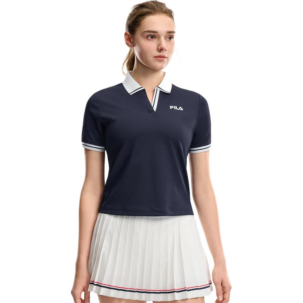 Fila Женская вязаная тенниска с коротким рукавом, быстросохнущая, поло A51W623101F-NV