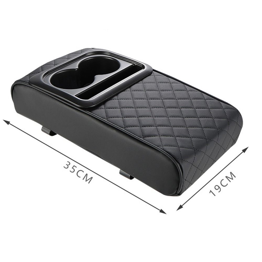 with Cup Holder Center Console Armrest Cushion PU Leather Car Armrest Pillow Universal