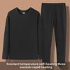 Men's Cold-Proof Thermal Underwear Set - Double-Sided German Velvet, Mid-Round Collar, Self-Heating for Autumn & Winter