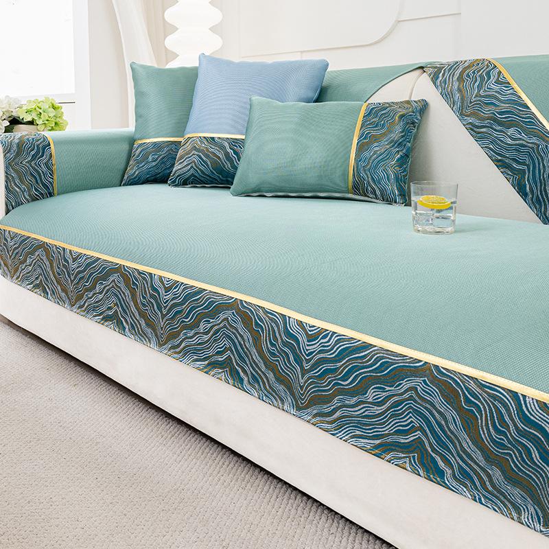 Ледяной шелк, летний летний коврик, диванная подушка, универсальный чехол для дивана на четыре сезона, Нескользящая подушка для дивана, подушка