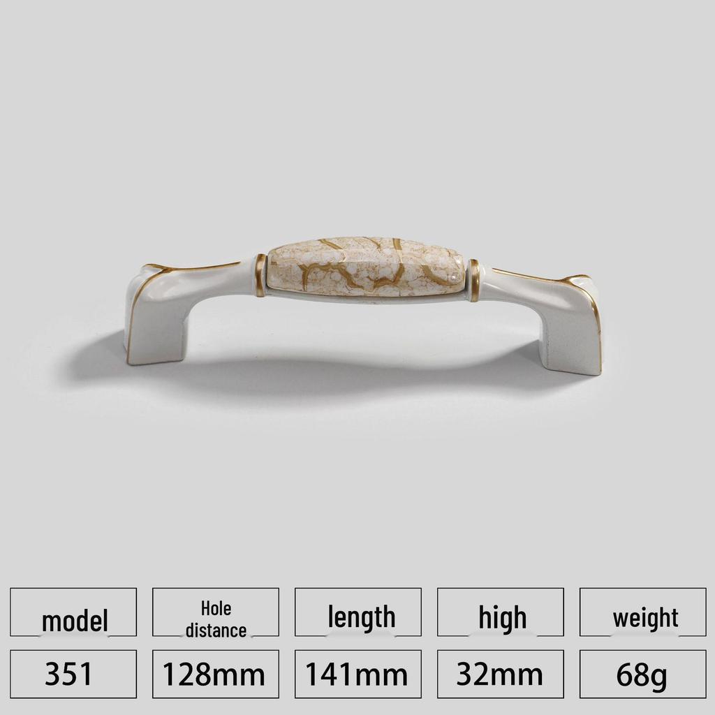 European Style Black & White Plum Blossom Ceramic Cabinet Handle