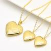 Heart Photo Locket Pendant Necklace Photo Frame Promise Love Keepsake Necklace Polished Alloy Adjustable Length Retro
