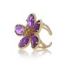 Single Women Girl Exaggerated Open Adjustable Fairy Ring Big Flower Crystal Ring Rhinestone Flower