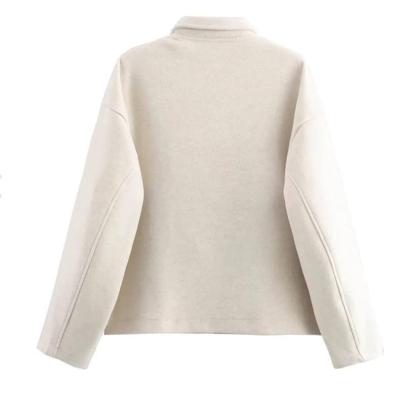 Европейская и американская женская ретро однотонная короткая куртка с лацканами