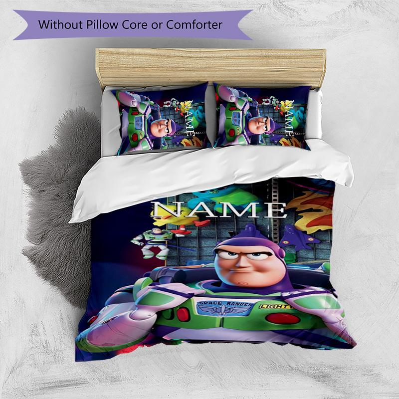 3pcs Toy Story2 Cover Set - Personalized Name, HD Printed Bedding with 1 Cover and 2 Pillowcases - Perfect for Home Decor, Easy Care