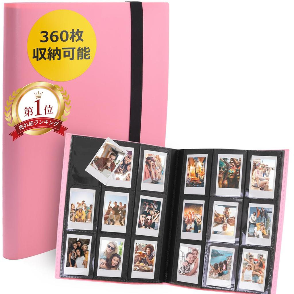 Instax Mini Instax Photo Instax Photo Large Capacity Instax Photo File [Kawa ICHI] Album, Book, (Pink/360 Sheets)