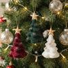 Velvety Star Top Christmas Pendant Gold Cord Holiday Tree Hanging Ornament  Seasonal Use