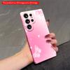 2DFlat Samsung phone case Pink Butterfly & Heart Dream Wallpaper Applicable to Galaxy S22 S23 S24 S25ULTRA S26 A12 A13 A14 A15 A16