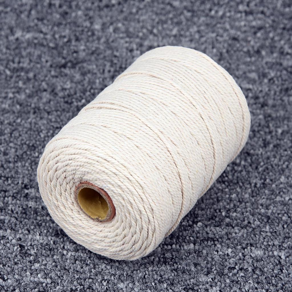 1-3mm Natural Craft Macramé Cotton String Artisan Thread Twisted Cord Beige