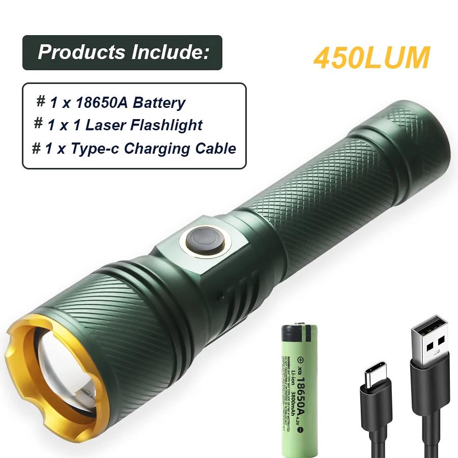 Most Powerful 500W Flashlight Ultra Bright Long Shot Torch Rechargeable LED Zoom Flashlight Outdoor Emergency Camping Torch