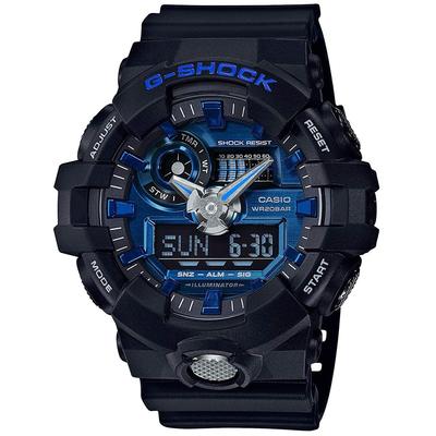 Пластиковые часы Analog-Digital для мужчин, водостойкие 20 АТМ (GA-710-1A, GA-710-1A2, GA-710GB-1A) (GA-710-1A2 (синий))