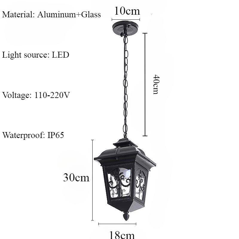 American Retro Outdoor Waterproofing Pendant Lamp Nordic Garden Courtyard Chandelier Lamps Aesthetic Room Decor LED Lights