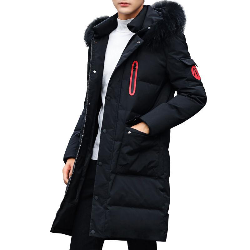 Winter Jackets for Men Hooded Casual Long Cotton Jackets Thicker Warm Parkas Male Outwear Winter Coats Slim Fit Jackets